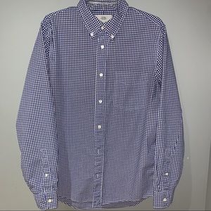 Jack Spade white and blue plaid button shirt